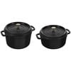 4.75 l cast iron round Tall cocotte, black - Visual Imperfections,,large