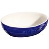 2 Piece ceramic oval Bowl set, dark-blue,,large