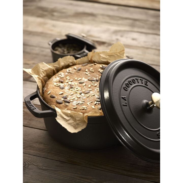 La Cocotte, 5.25 l cast iron round Cocotte, black - Visual Imperfections, large 2