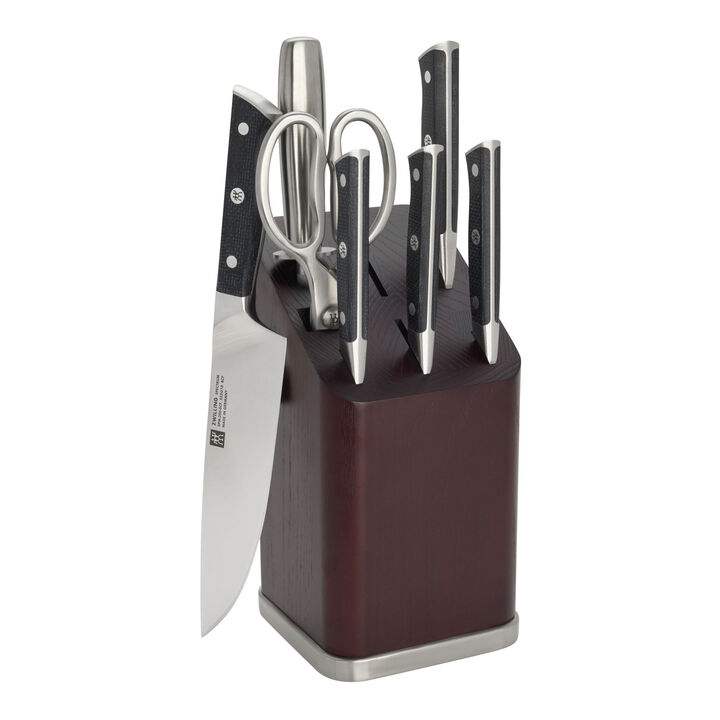 Spectrum, 8-pc, Knife block set, brown, large 1