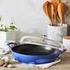 12-inch, Saute pan with glass lid, metallic blue,,large