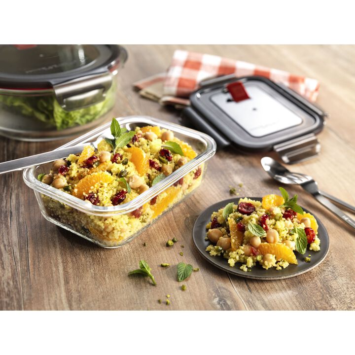 Gusto, 600 ml borosilicate glass Rectangle Storage Jar, large 2