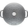4.8 l cast iron round French oven, lily decal, graphite-grey,,large