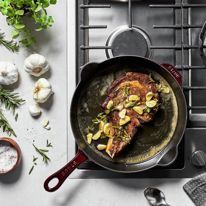 Cast Iron, 11-inch, Traditional Deep Skillet, Grenadine, large 2