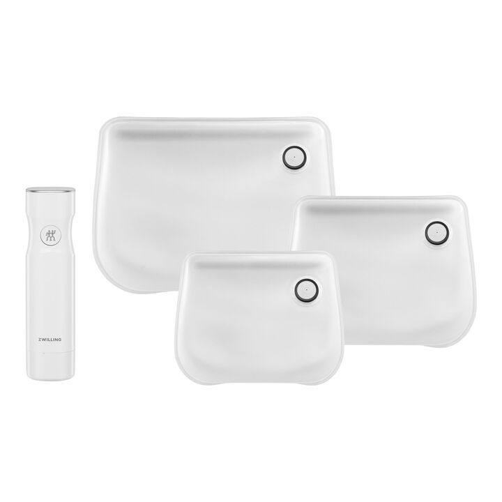 Fresh & Save, Set de sacs Flex avec pompe sous vide, 4-pcs. / S/M/L, transparent / blanc, plastique, large 1
