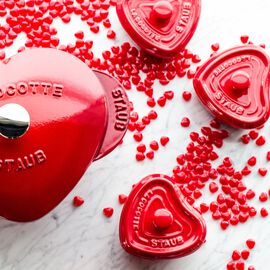 3-pc, Mini Heart Dutch Oven Set, cherry