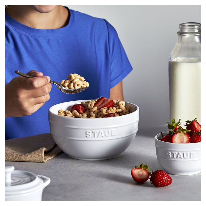 Stoneware, 3.5-inch / 2-pc, Prep Bowl Set, white, large 4