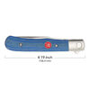 Outdoor, 3-inch, Flipper Folding Pocket Knife, Blue Micarta, small 5