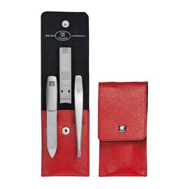 ZWILLING TWINOX, 4-pc, Leather Asian Competence Set With Pocket Case , red