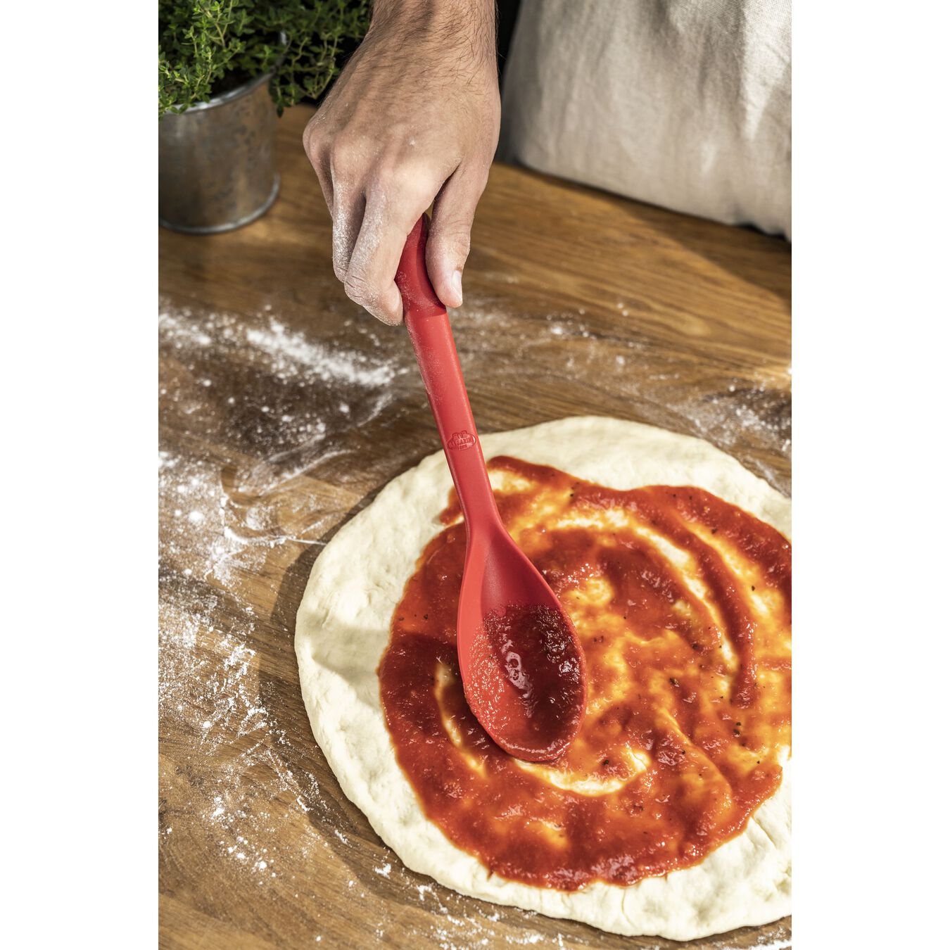 31 cm silicone Cooking spoon, red,,large 4