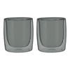 2-pc tumbler glass set - smoke grey, Double wall ,,large