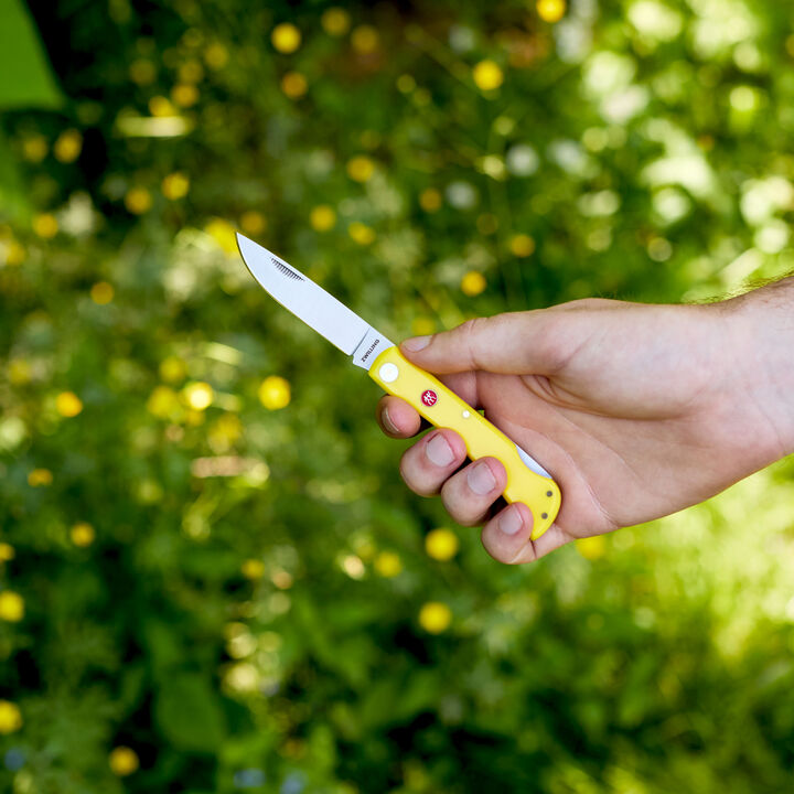 Outdoor, 3-inch, Landman Sodbuster Folding Pocket Knife, Yellow, large 4