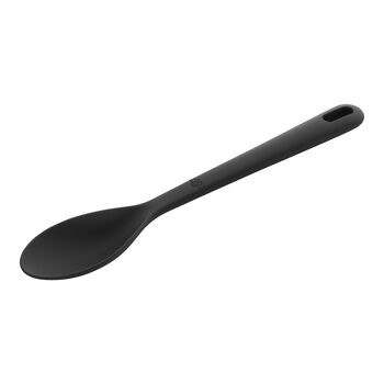 12.25 inch, silicone, Cooking spoon, black matte,,large 1