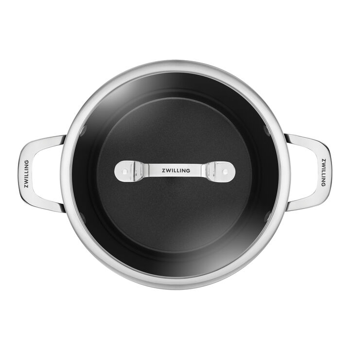 Elaro, 24 cm Aluminium Stock pot with glass lid black, large 3