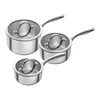 Glace, 3-pcs Stainless steel Pot set silver, small 6