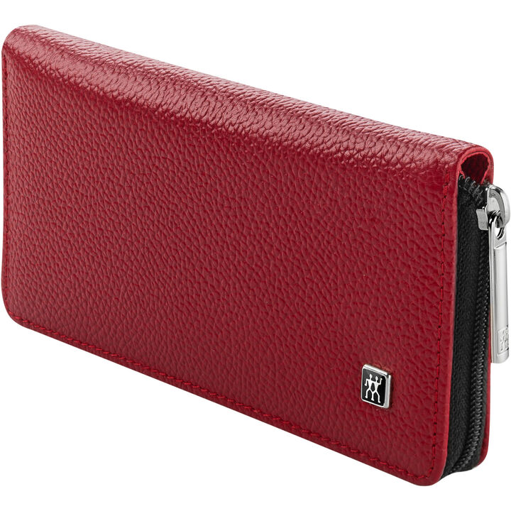 PREMIUM, 6-pc, Leather Snap Fastener Case, Red, large 3