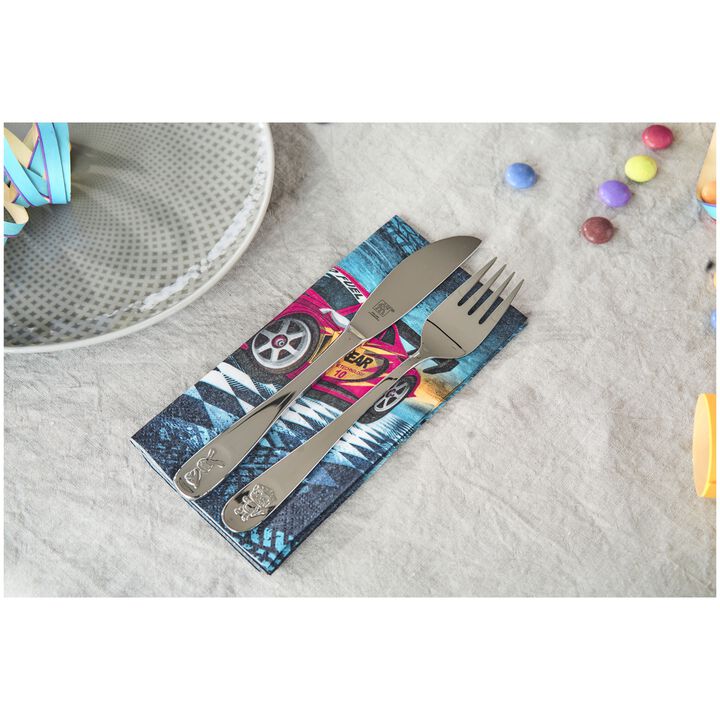 Bino, 4-pcs polished Children's cutlery set, large 2