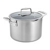 Clad CFX, 8-qt Stainless Steel Ceramic Nonstick Stock Pot with Stainless Steel Pasta Insert, small 2