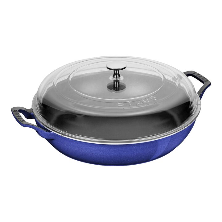 Cast Iron, 3.5 qt, Braiser With Glass Lid, Blueberry, large 1