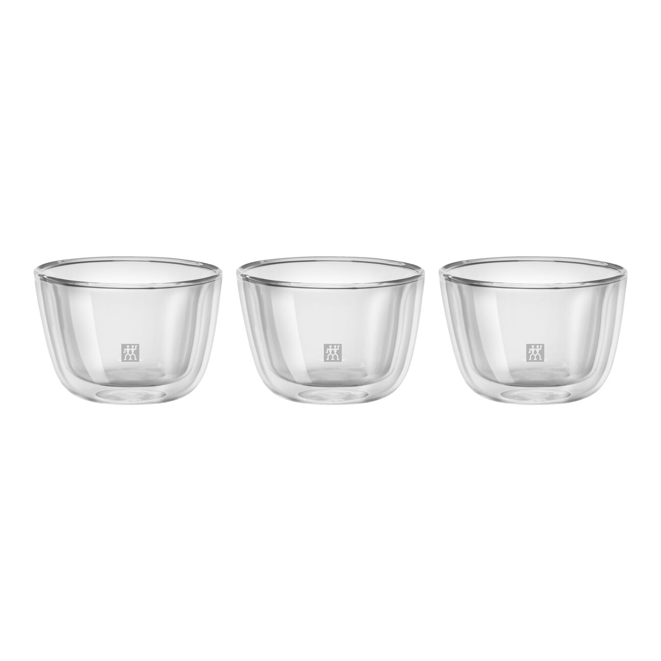3 Piece borosilicate glass Double-wall Glass Bowl Set, transparent,,large 1