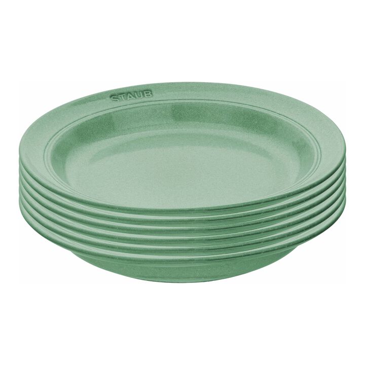 Lot de assiettes plates, 6-pcs. /24 cm, sauge, Céramique, large 1