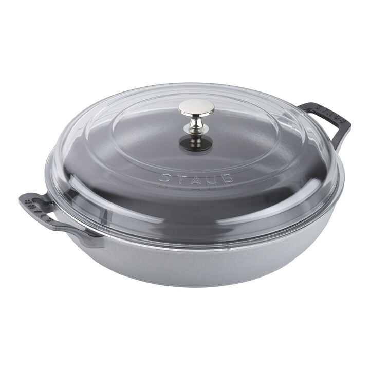 Cast Iron, 3.5 qt, Braiser With Glass Lid, Graphite Grey, large 2