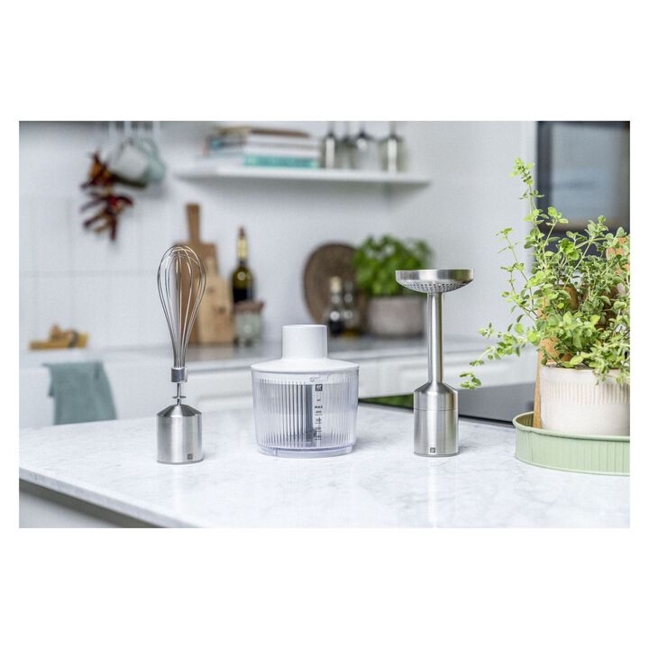 ENFINIGY, Stabmixer & Zubehör Set, 4-tlg., Silber-Weiß, Edelstahl/Kunststoff, large 3
