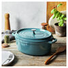 Cast Iron, 5.75 qt, Oval, Cocotte, Turquoise, small 4
