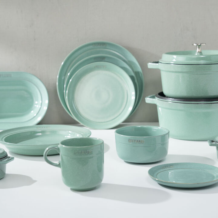 Lot de assiettes plates, 6-pcs. /22cm, sauge, Céramique, large 2