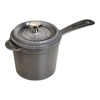 2.8 l cast iron round Sauce pan, graphite-grey,,large 1