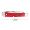 Outdoor, 3.5-inch, Trapper Folding Pocket Knife, Red Smooth Bone, small 5
