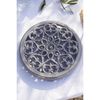 Serving, 23 cm round cast iron Trivet, lily decal, graphite-grey, small 2