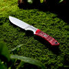 Outdoor, 3.5-inch, Hunting Knife With Leather Sheath, Red Jigged Bone, small 8