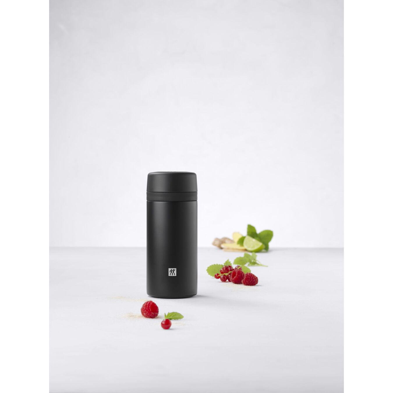 Tea and Fruit Infuser Bottle, 420 ml | stainless steel | black,,large 6