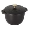鋳物ホーロー鍋, ラ・ココット de GOHAN 16 cm, ラウンド, ブラック, 鋳鉄, small 1