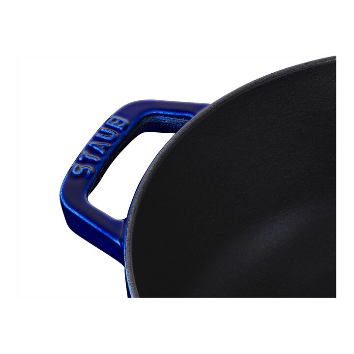 Cast Iron, 3.75 qt, Essential French Oven Lilly Lid, dark blue, large 2