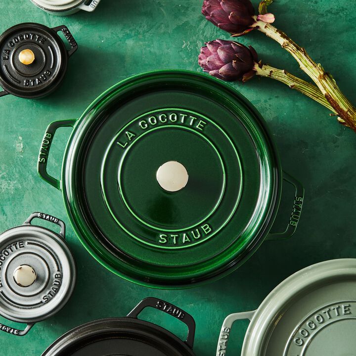 Cast Iron, 7 qt, Round, Dutch Oven, Basil, large 3