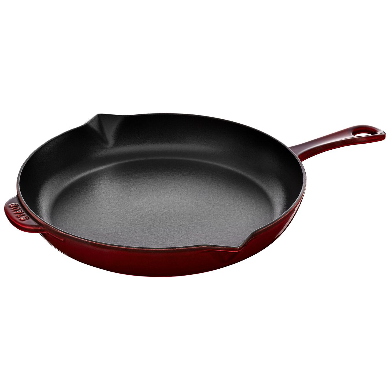 30 cm / 12 inch cast iron Frying pan, grenadine-red,,large 1