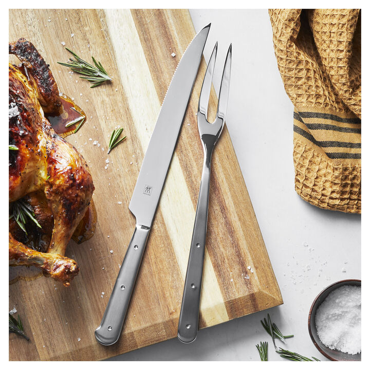Porterhouse, Carving Fork and Knife Set, 2-pc | silver, large 2