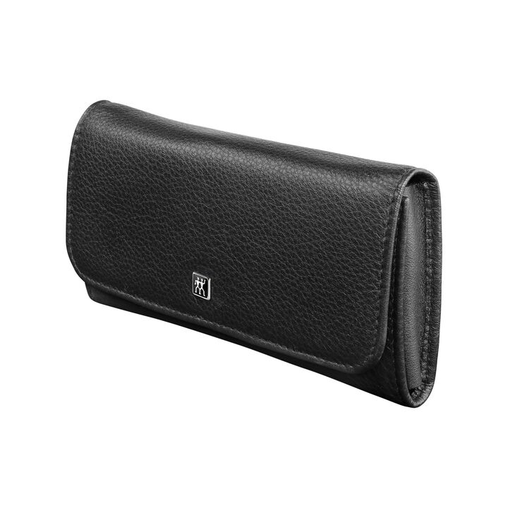 CLASSIC, Kalfsleer Etui Met Drukknoop, large 3