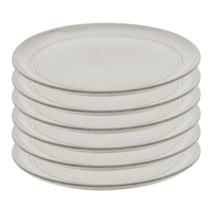 Set de platos planos 15cm, 6-pzs, cerámica, blanco trufa, large 1