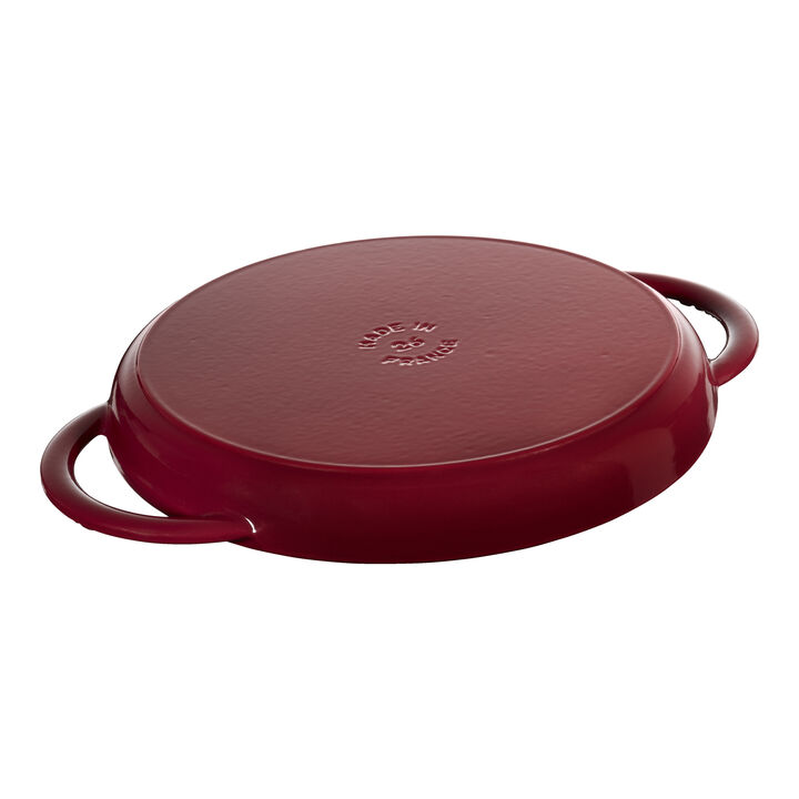 Grill Pans, 26 cm / 10 inch cast iron round Grill pan, Bordeaux, large 2