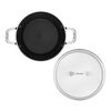 Elaro, 24 cm Aluminium Stock pot with glass lid black, small 6