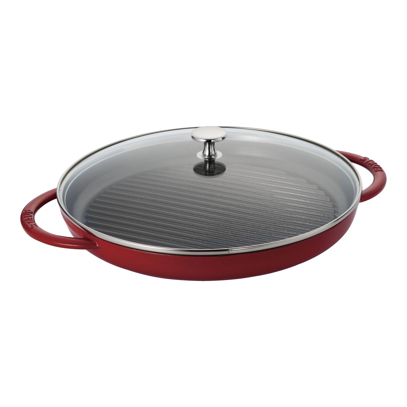 Staub Cast iron 30 cm / 12 inch Cast iron round Grill pan with glass