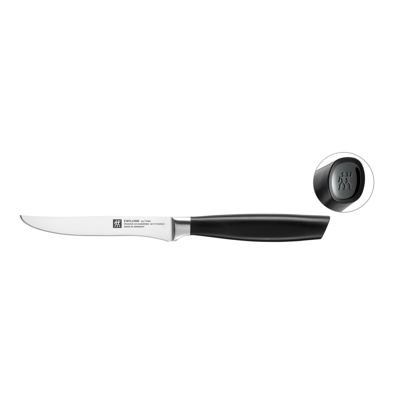 Cuchillo chuletero 12 cm, Negro,,large 1