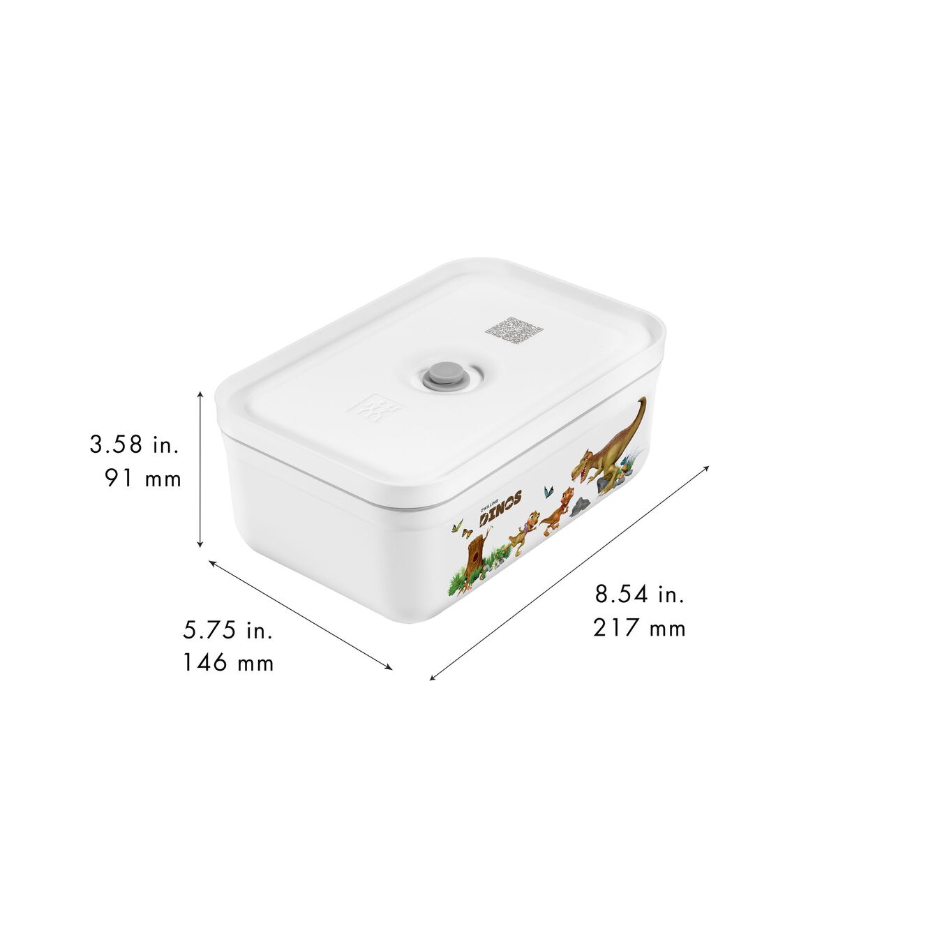 large Vacuum lunch box, plastic, white-grey,,large 15