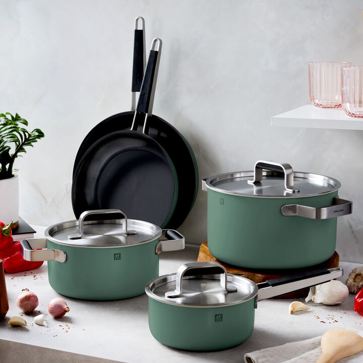 Pure, 8-pc Stainless Steel Cookware Set, Green, large 2