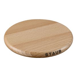Staub Cast Iron - Accessories, 6-inch, round, Magnetic Wood Trivet, brown