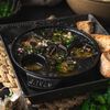 Cast Iron, 5.5-inch, Escargot Dish with six holes, Matte Black, small 4