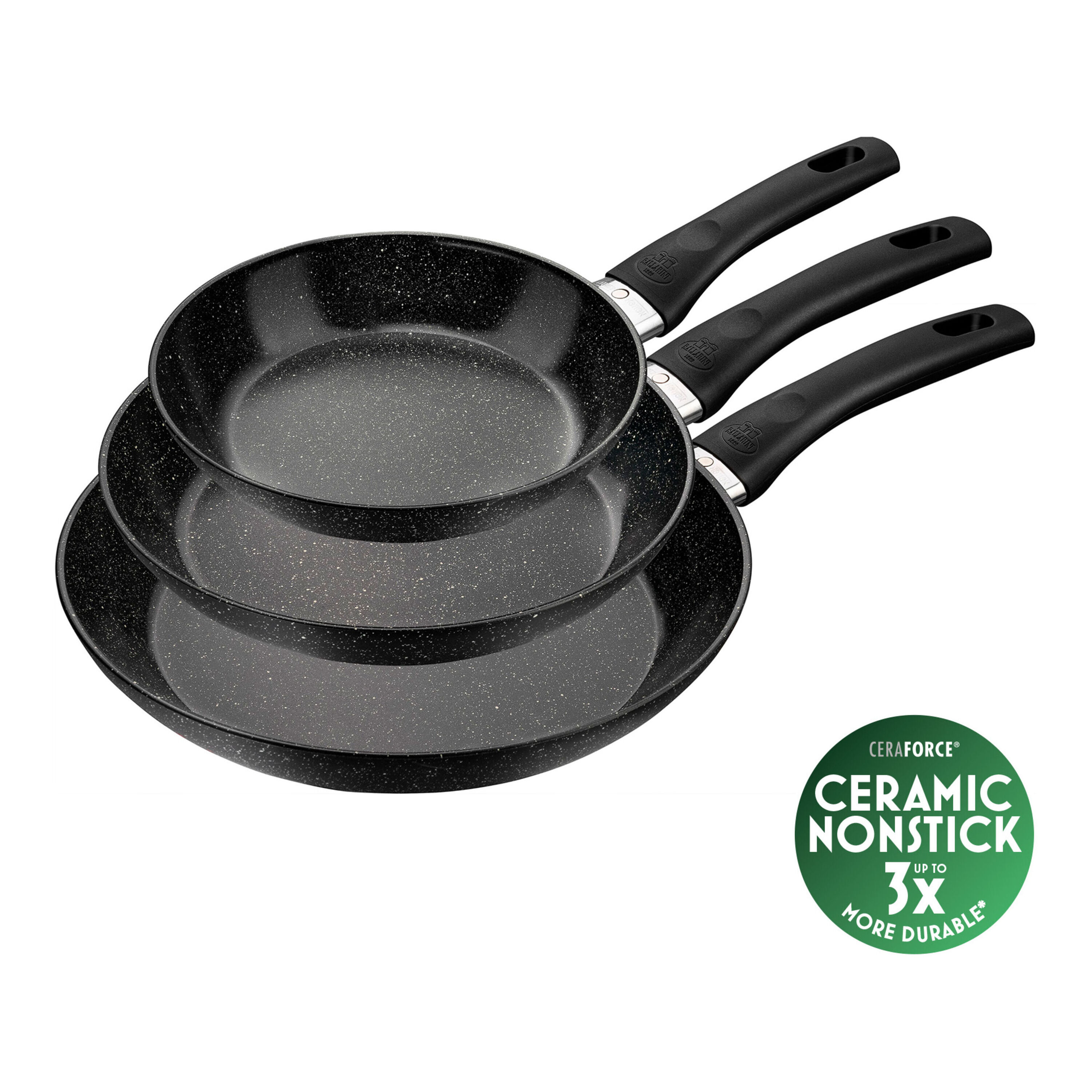 BALLARINI Vipiteno Bratpfannenset, 3-tlg. / 20/24/28 cm, Schwarz, Aluminium/Antihaftbeschichtung Image